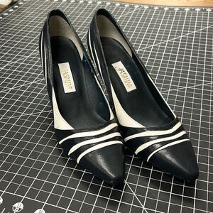 Vintage Jasmin Pumps Blue/White Striped Design 7 1/2B